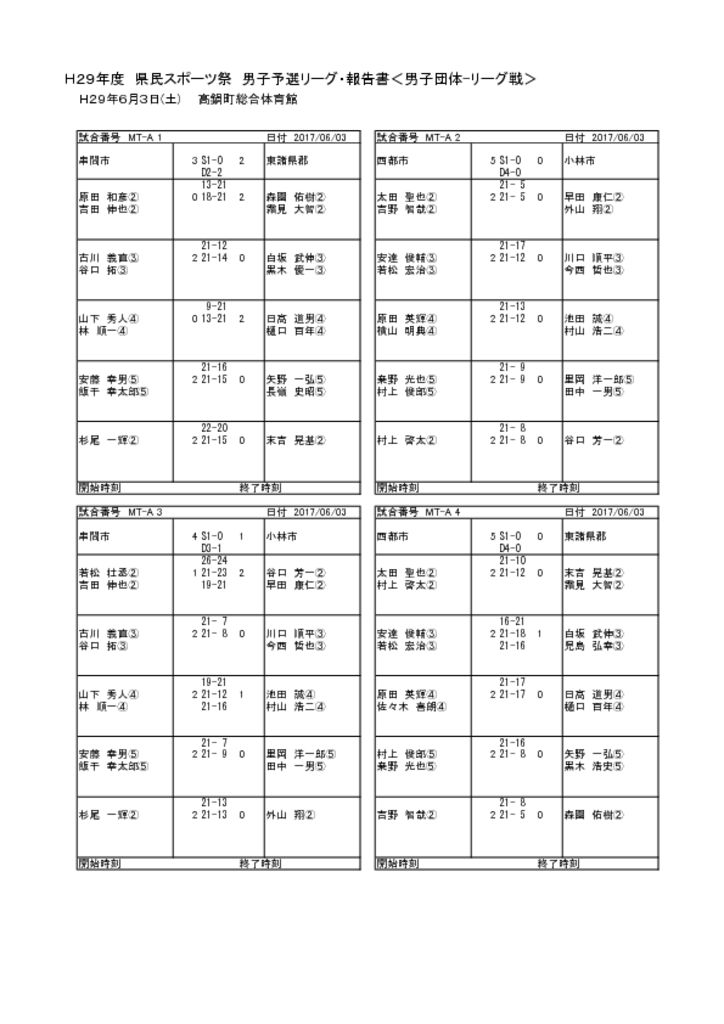 H29県民スポーツ祭結果詳細（男子予選リーグ）-1のサムネイル